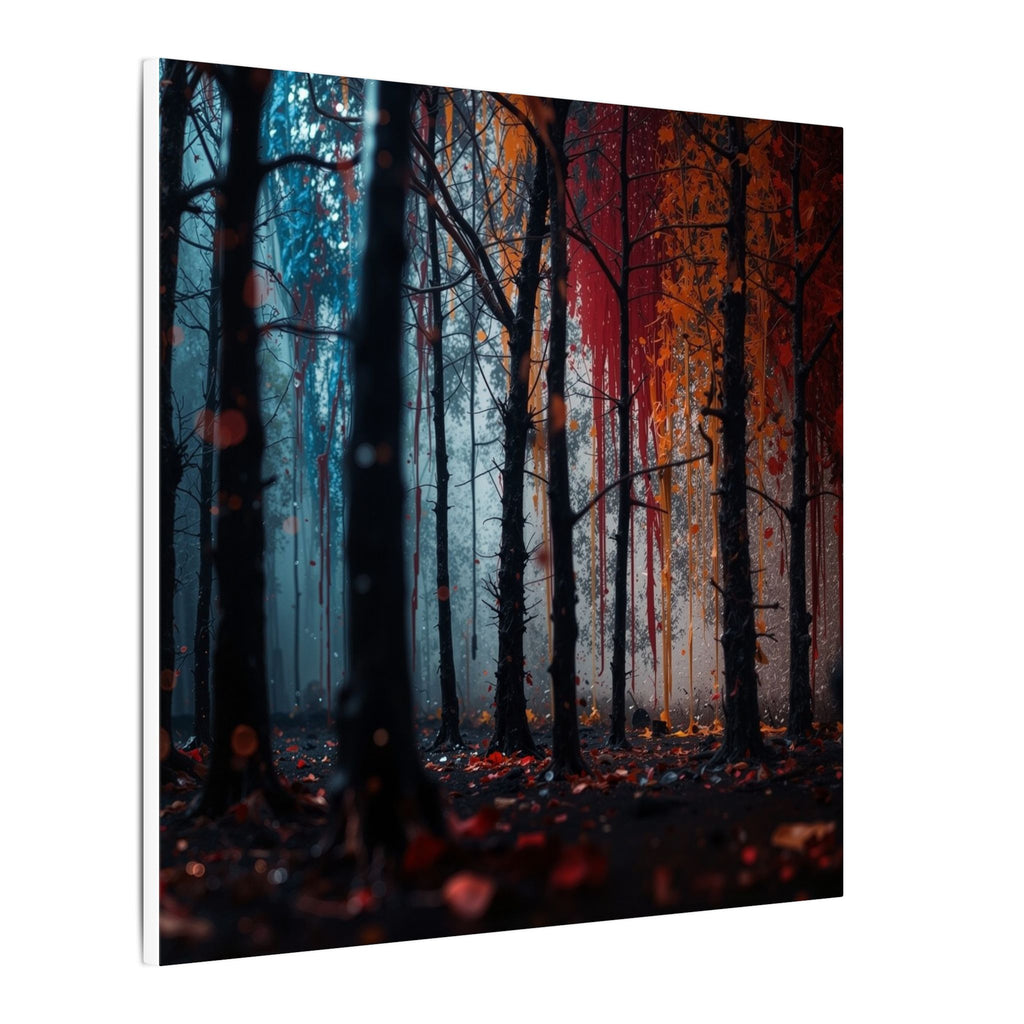 FROSTEMBER frost and ember forest framed canvas wall art by Scattercrate — icy-and-fire moody decor