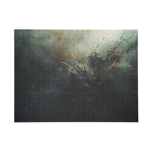 Cindershatter puzzle by Scattercrate — charcoal debris and ember explosion