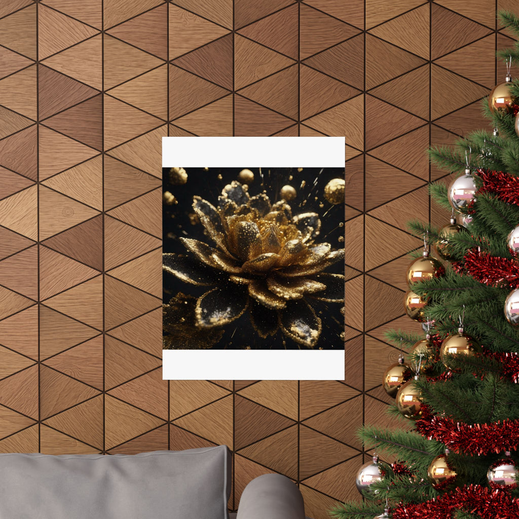 AURUM — Black and Gold Abstract Art Poster | Dark Aesthetic Wall Decor | Scattercrate