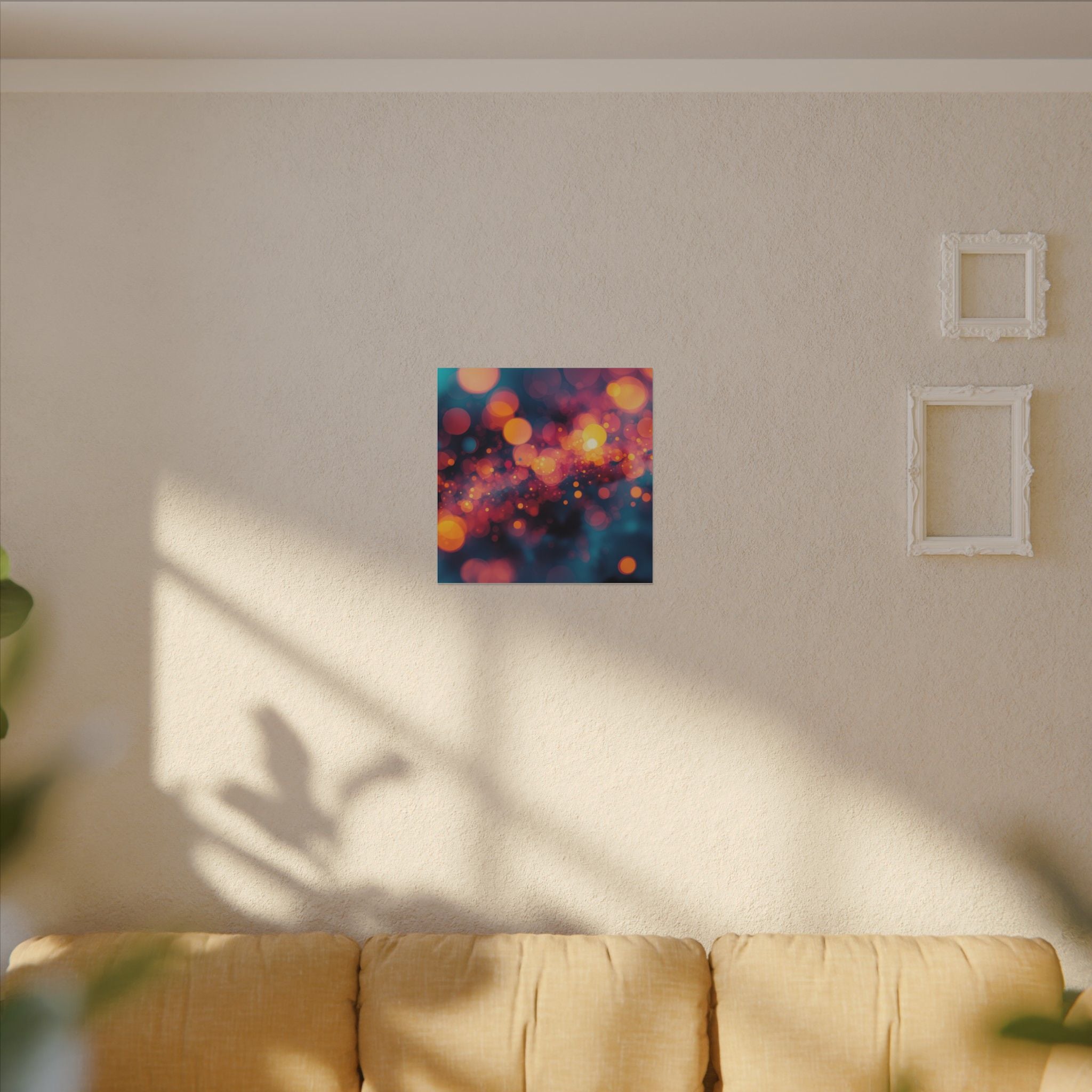 Driftspark Canvas Print — Amber Bokeh Wall Art
