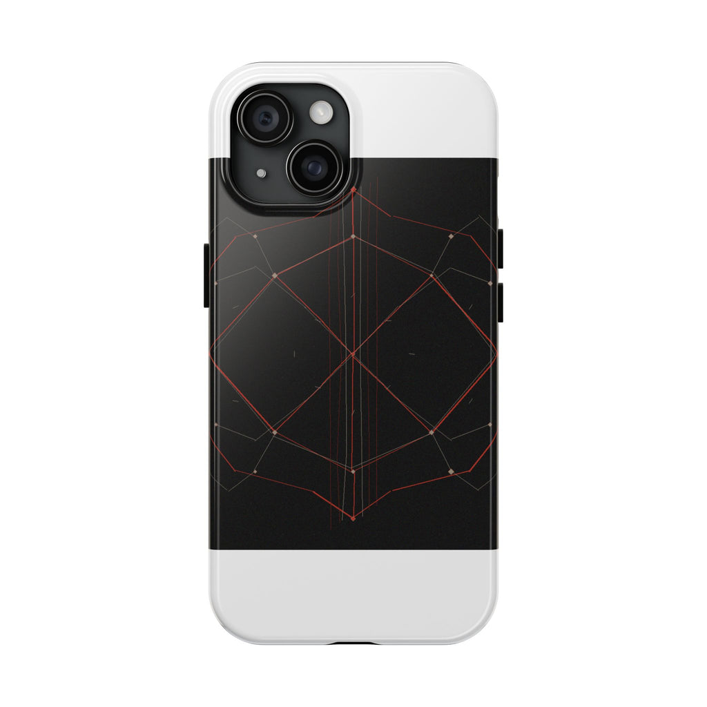 Dead Reckoning tough phone case by Scattercrate — abstract navigation art, dark geometric protective case