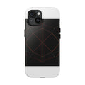 Dead Reckoning tough phone case by Scattercrate — abstract navigation art, dark geometric protective case