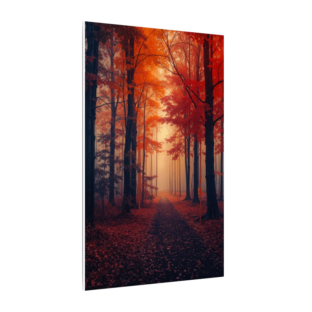AMBER FOREST — Abstract Autumn Forest Framed Canvas Wall Art