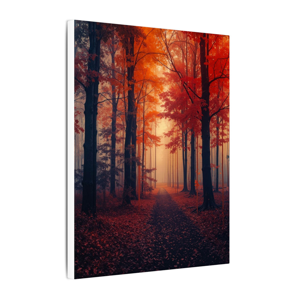 AMBER FOREST — Abstract Autumn Forest Framed Canvas Wall Art