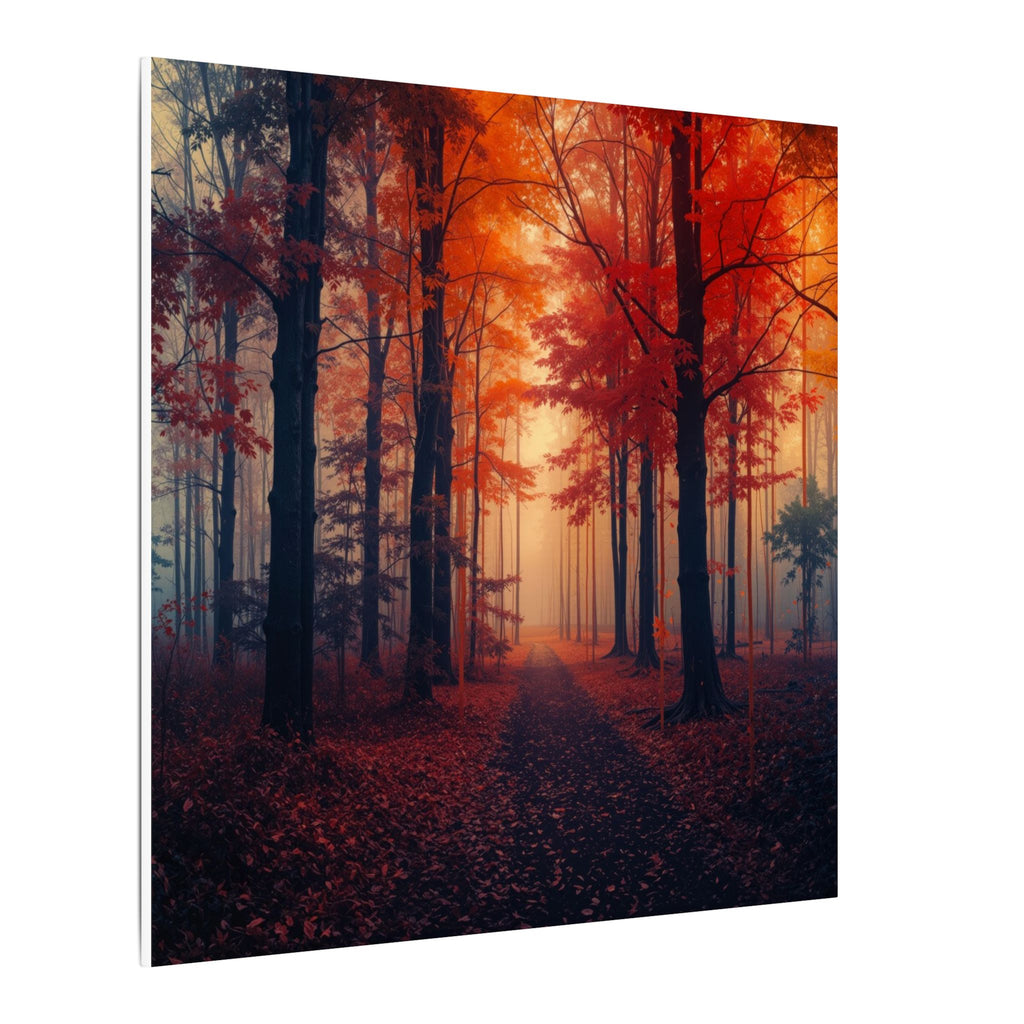 AMBER FOREST — Abstract Autumn Forest Framed Canvas Wall Art
