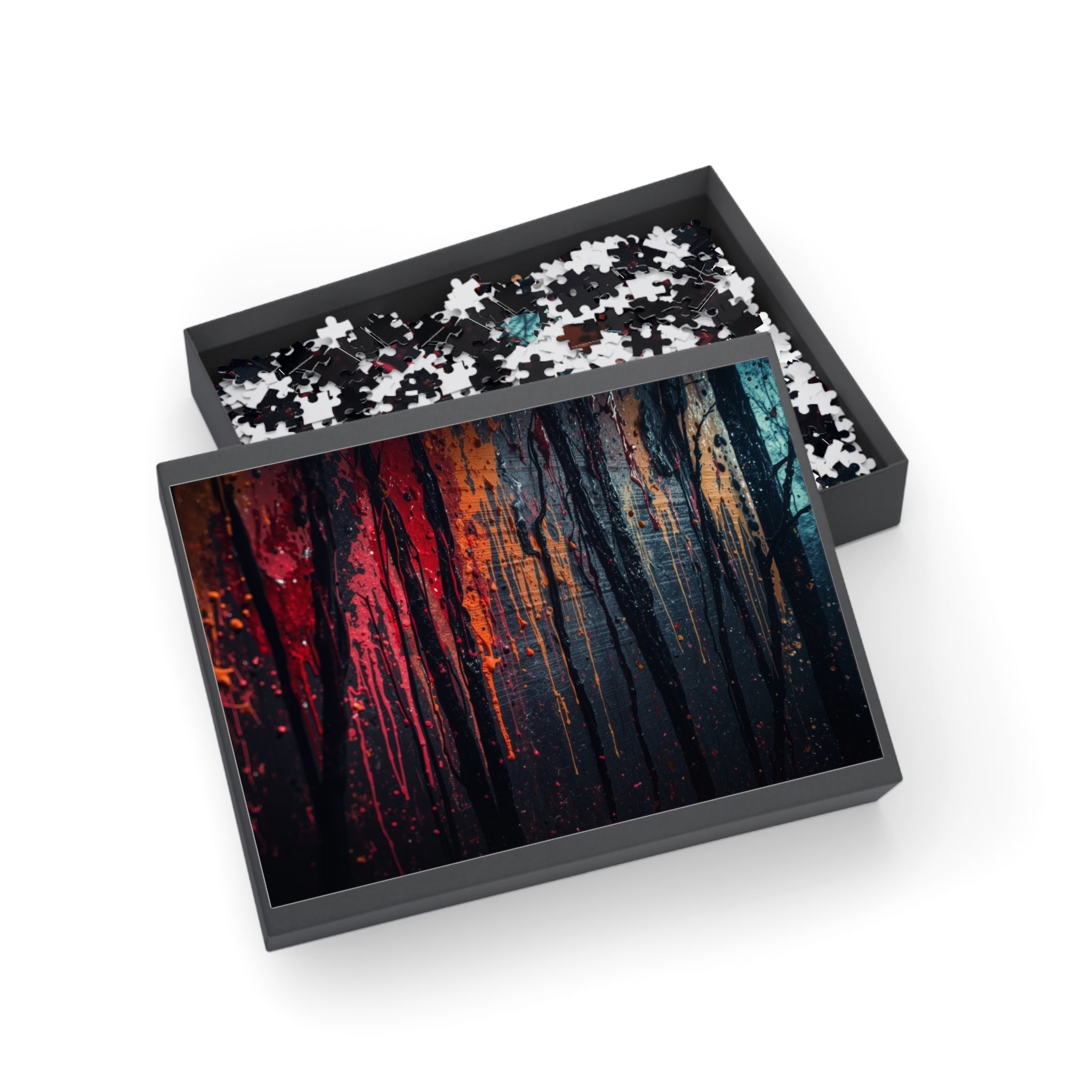 VESPER 500-piece abstract forest art puzzle by Scattercrate — twilight moody forest jigsaw gift