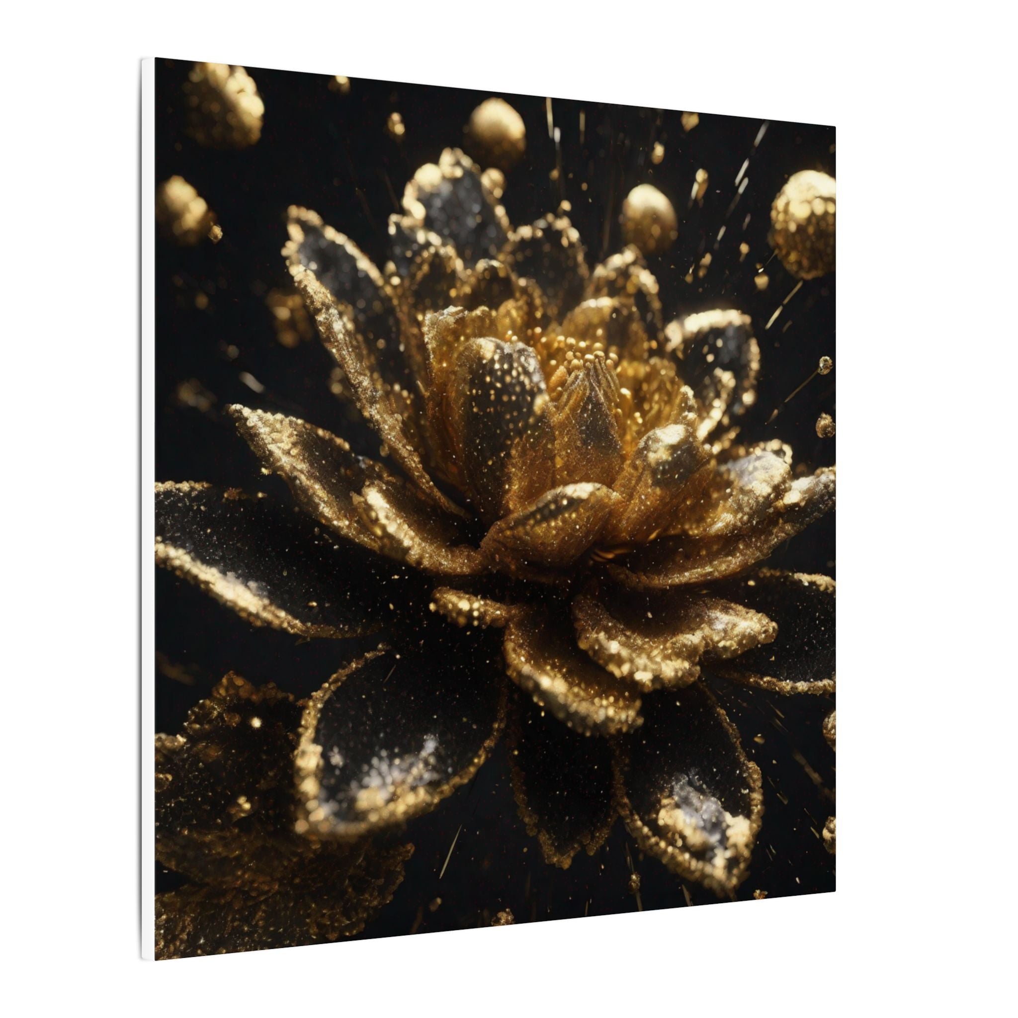 AURUM — Crystallized Black and Gold Abstract Canvas Wall Art | Scattercrate