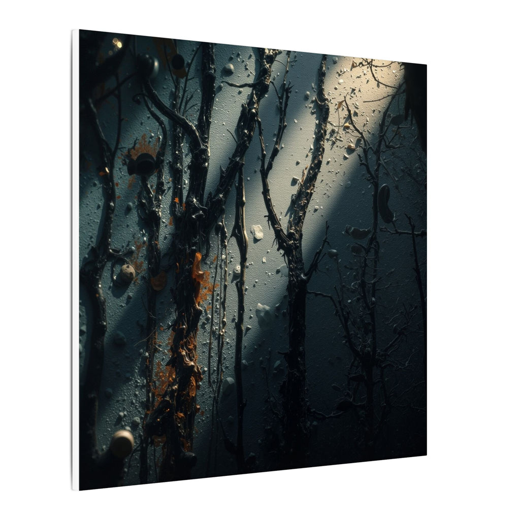MOONVEIL moonbeam nocturne forest framed canvas wall art by Scattercrate — moonlit blue moody decor