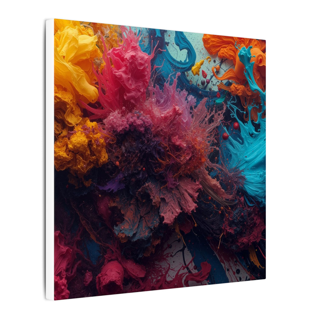 Goldenreef canvas print by Scattercrate — marigold and coral tones in a glowing reef-inspired abstract