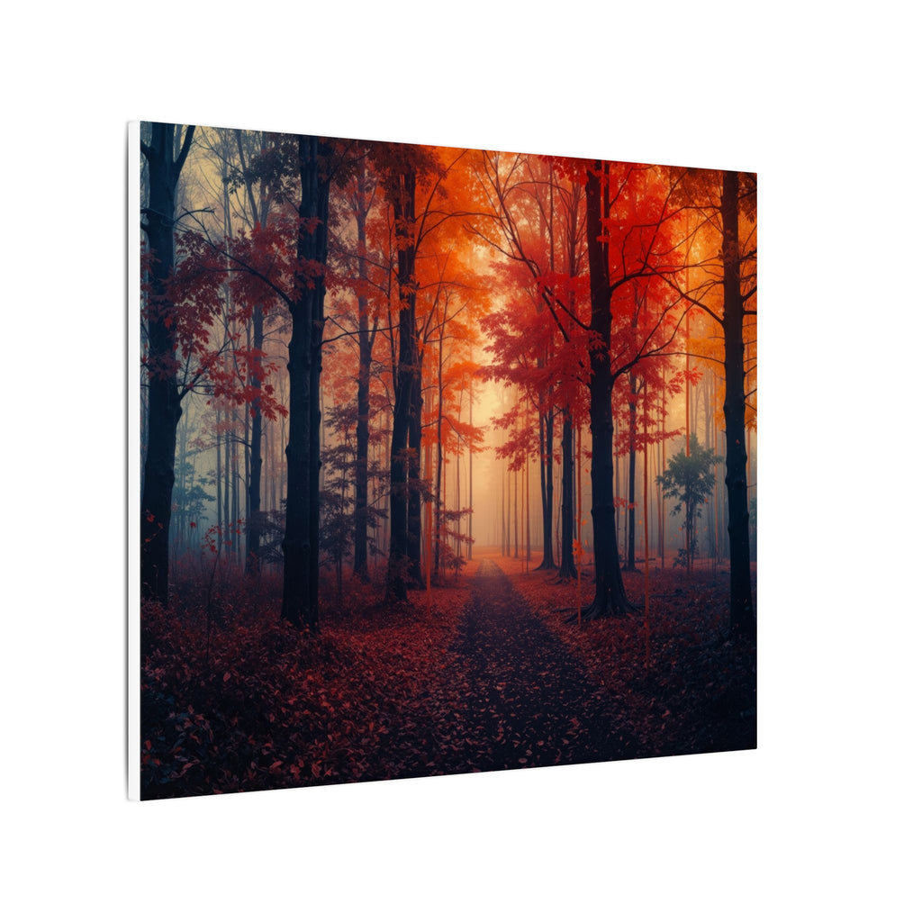 AMBER FOREST — Abstract Autumn Forest Framed Canvas Wall Art