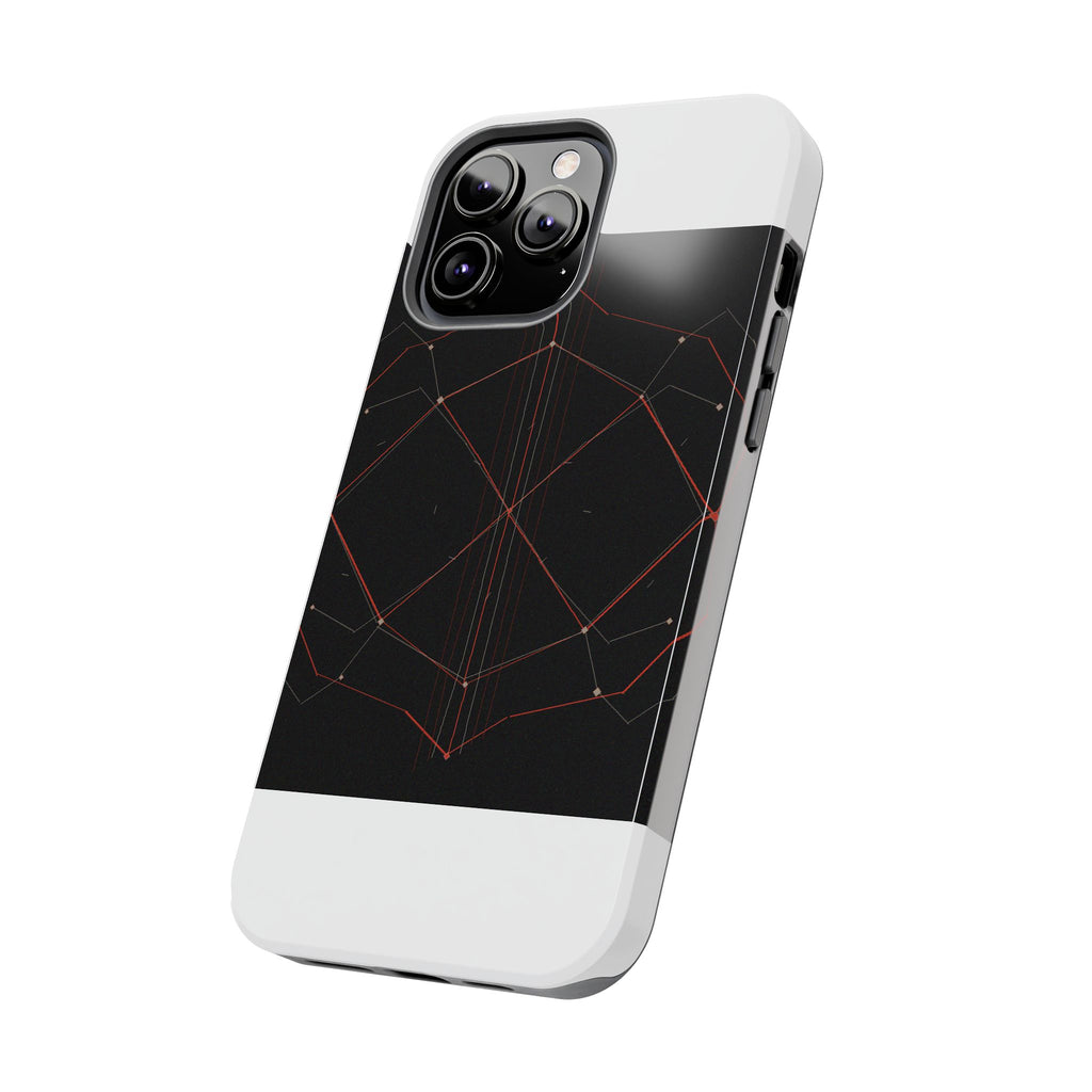 Dead Reckoning tough phone case by Scattercrate — abstract navigation art, dark geometric protective case