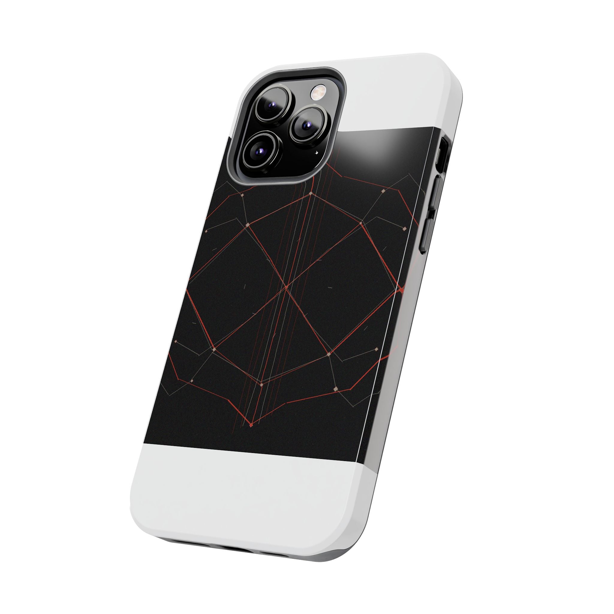 Dead Reckoning tough phone case by Scattercrate — abstract navigation art, dark geometric protective case