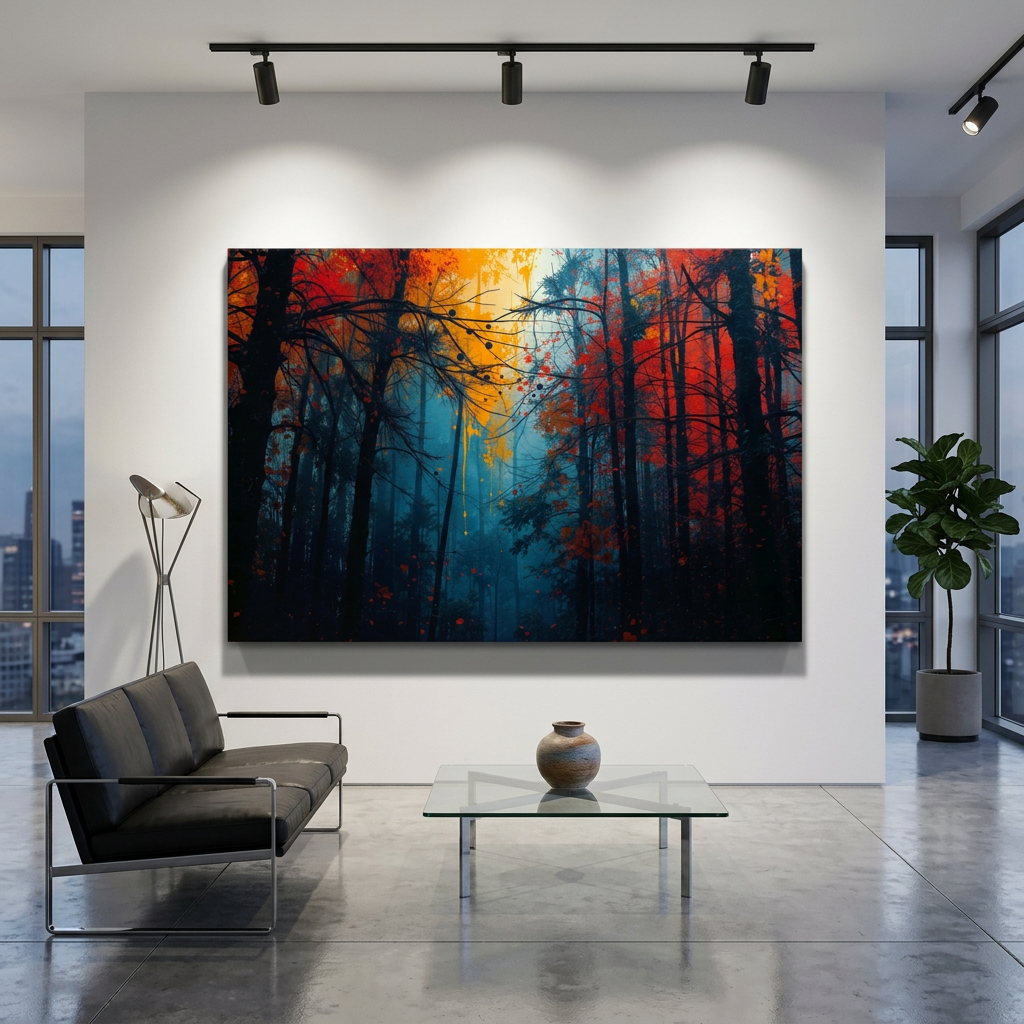 MISTBLOOM — Abstract Powder Splatter Canvas Wall Art
