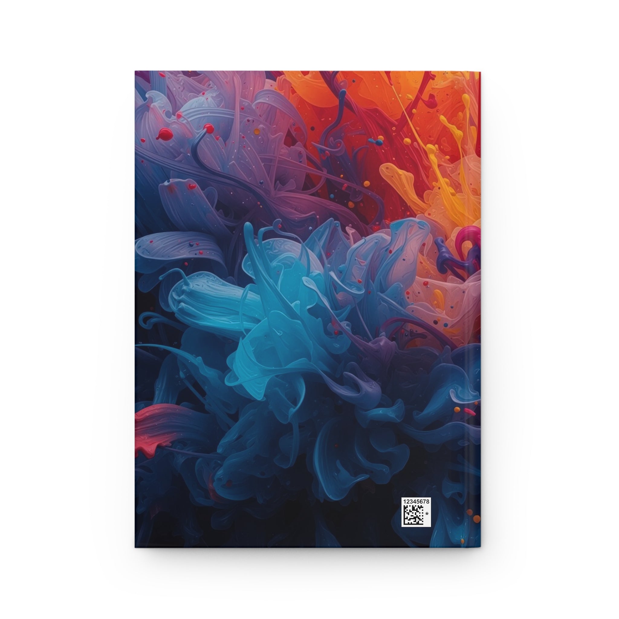 Azureflare hardcover journal by Scattercrate — blue ember wall art, cool flame over deep indigo
