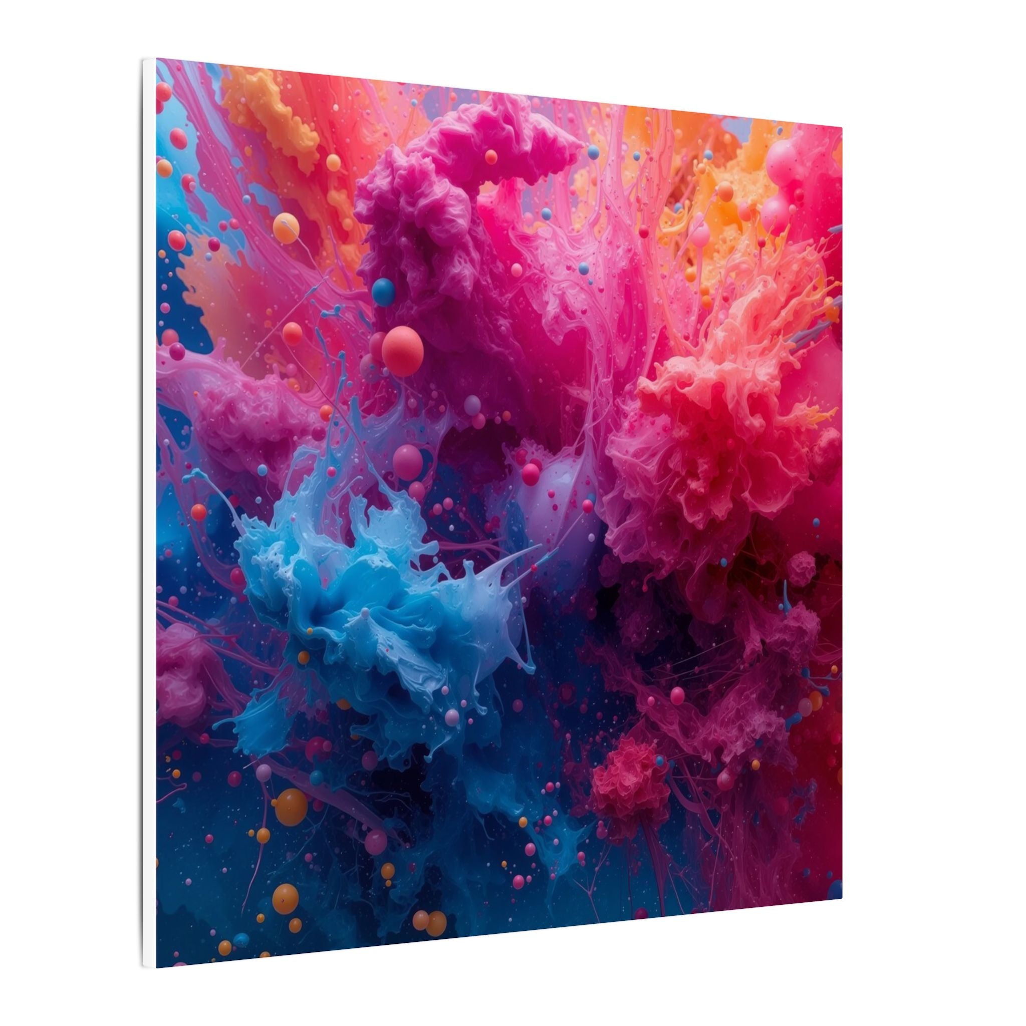 Magentamist canvas print by Scattercrate — cobalt sphere wall art, magenta mist over deep blue