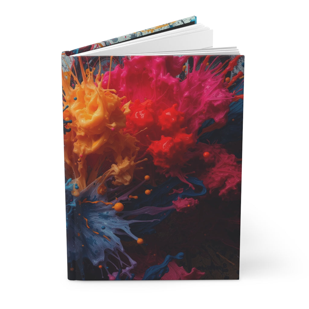 Crimsonspark hardcover journal by Scattercrate — ember graffiti wall art, crimson spark over dark ground