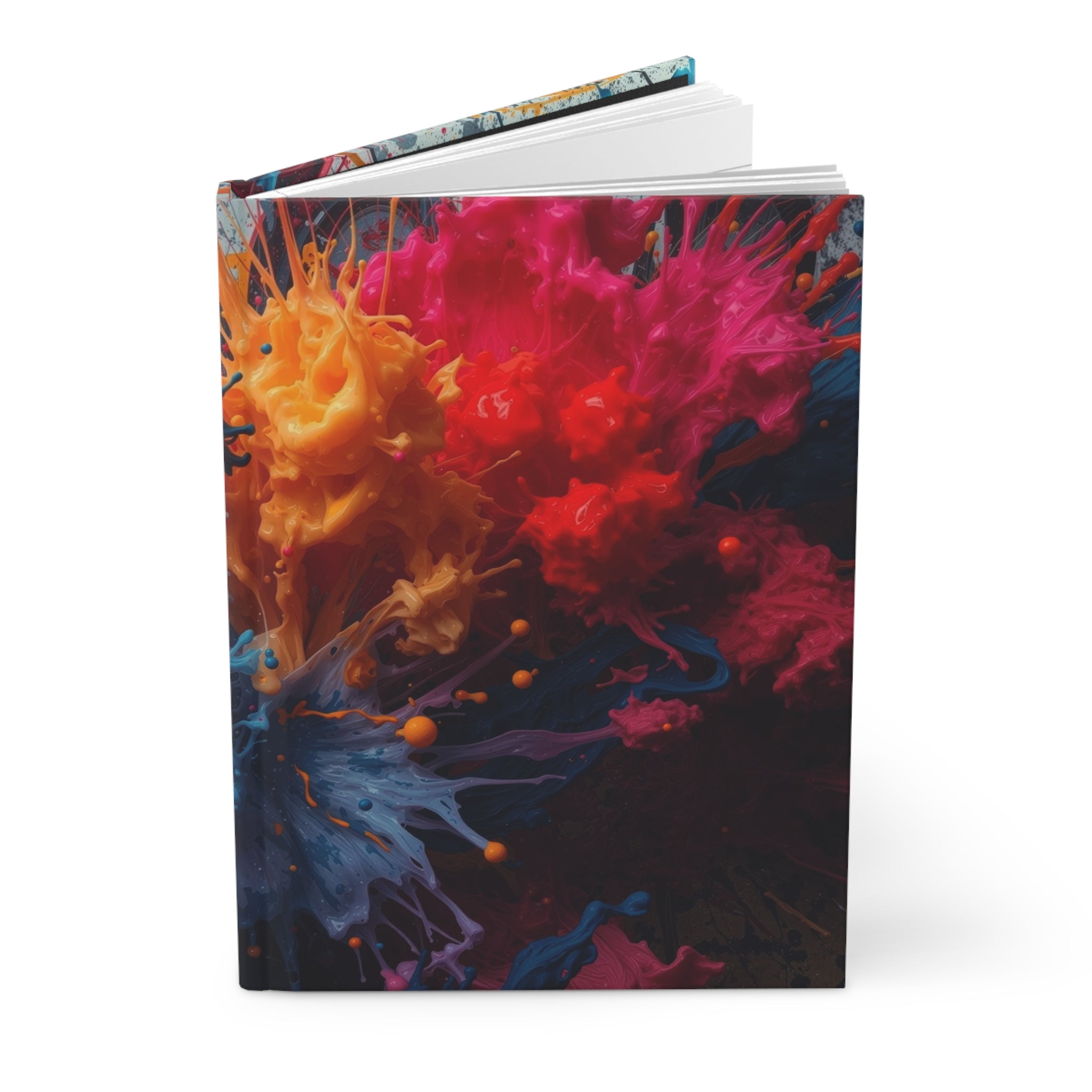 Crimsonspark hardcover journal by Scattercrate — ember graffiti wall art, crimson spark over dark ground