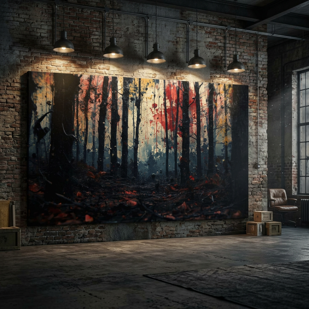 HUSHWOOD — Abstract Ink Forest Canvas Wall Art