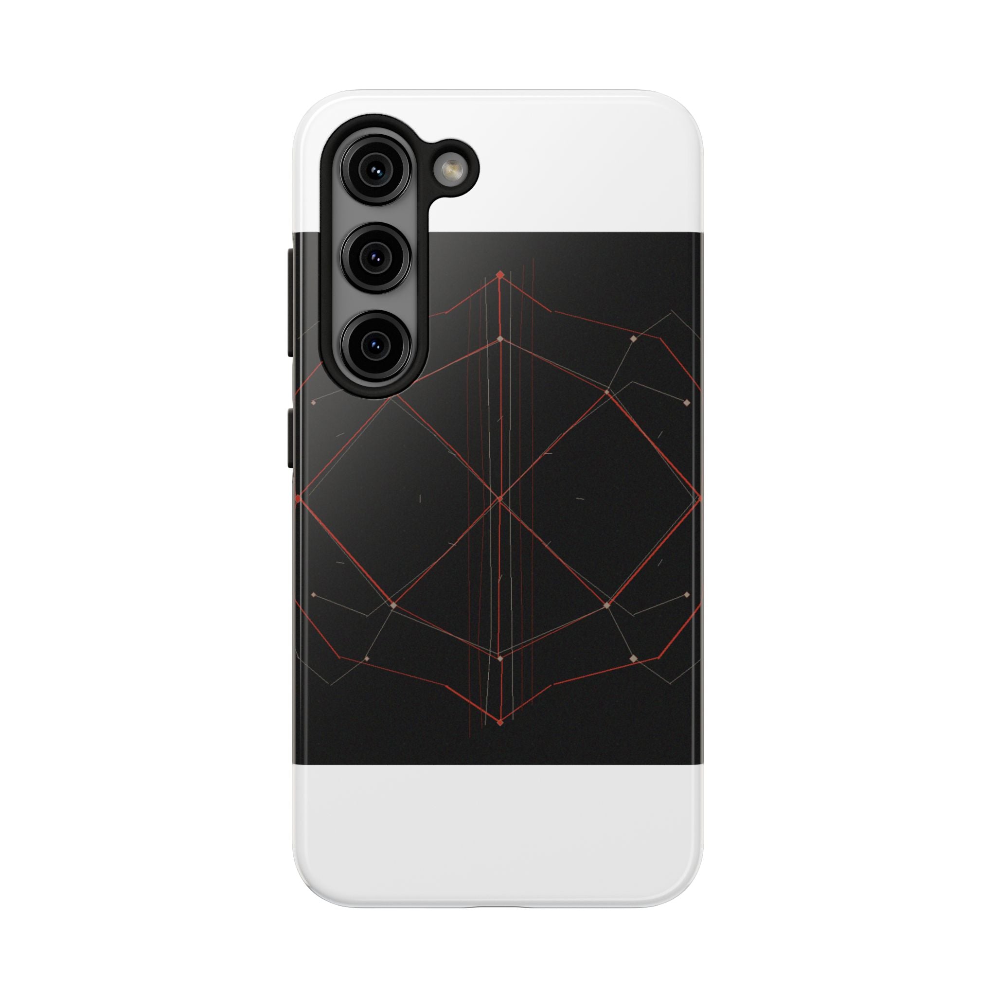 Dead Reckoning tough phone case by Scattercrate — abstract navigation art, dark geometric protective case