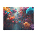 Bloomsurge 500-piece jigsaw puzzle by Scattercrate — abstract color splash art
