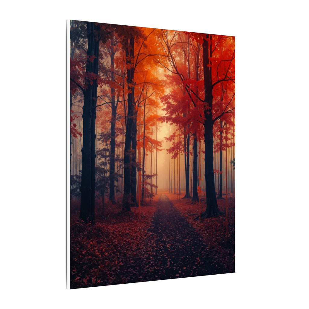 AMBER FOREST — Abstract Autumn Forest Framed Canvas Wall Art