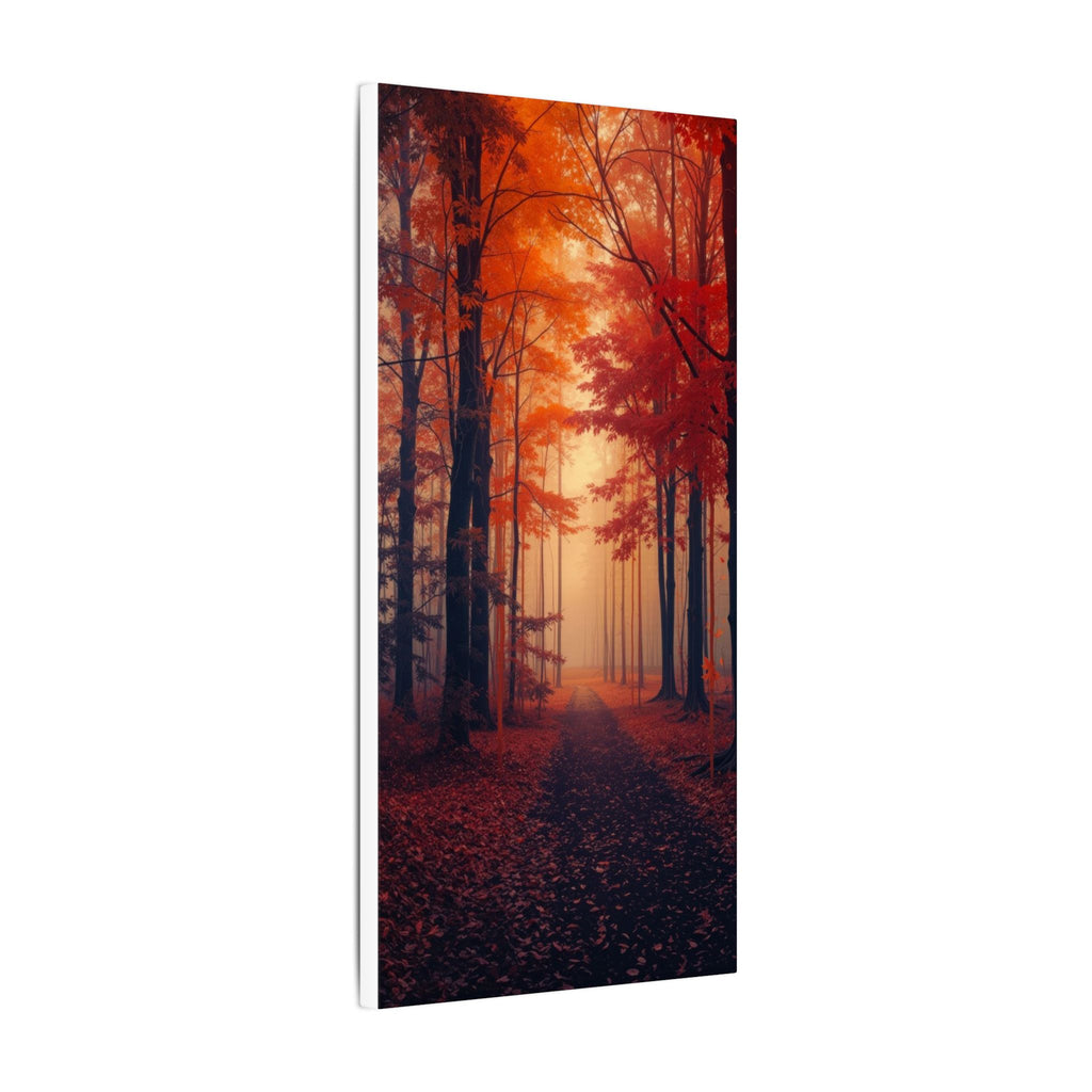 AMBER FOREST — Abstract Autumn Forest Framed Canvas Wall Art