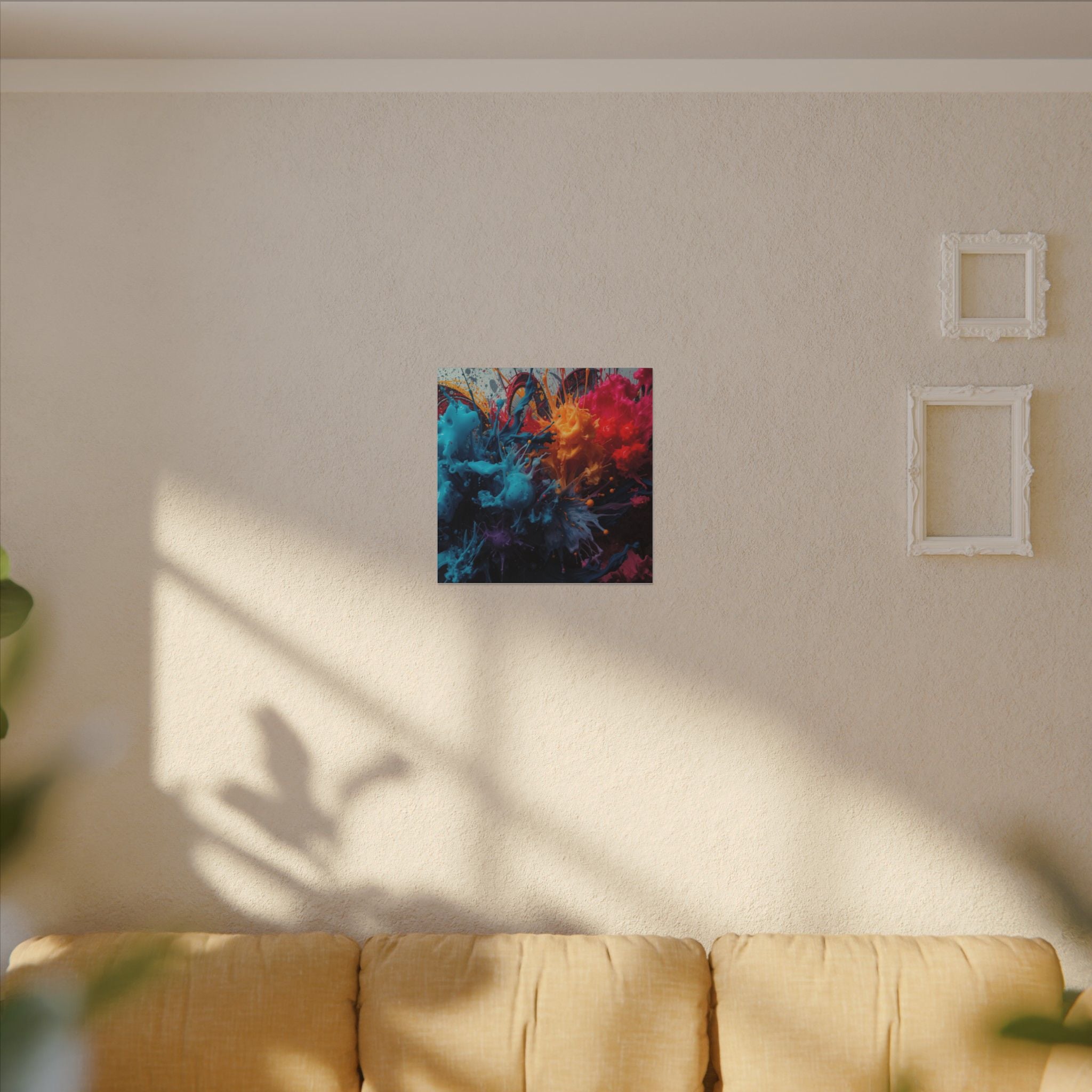 Crimsonspark canvas print by Scattercrate — ember graffiti wall art, crimson spark over dark ground