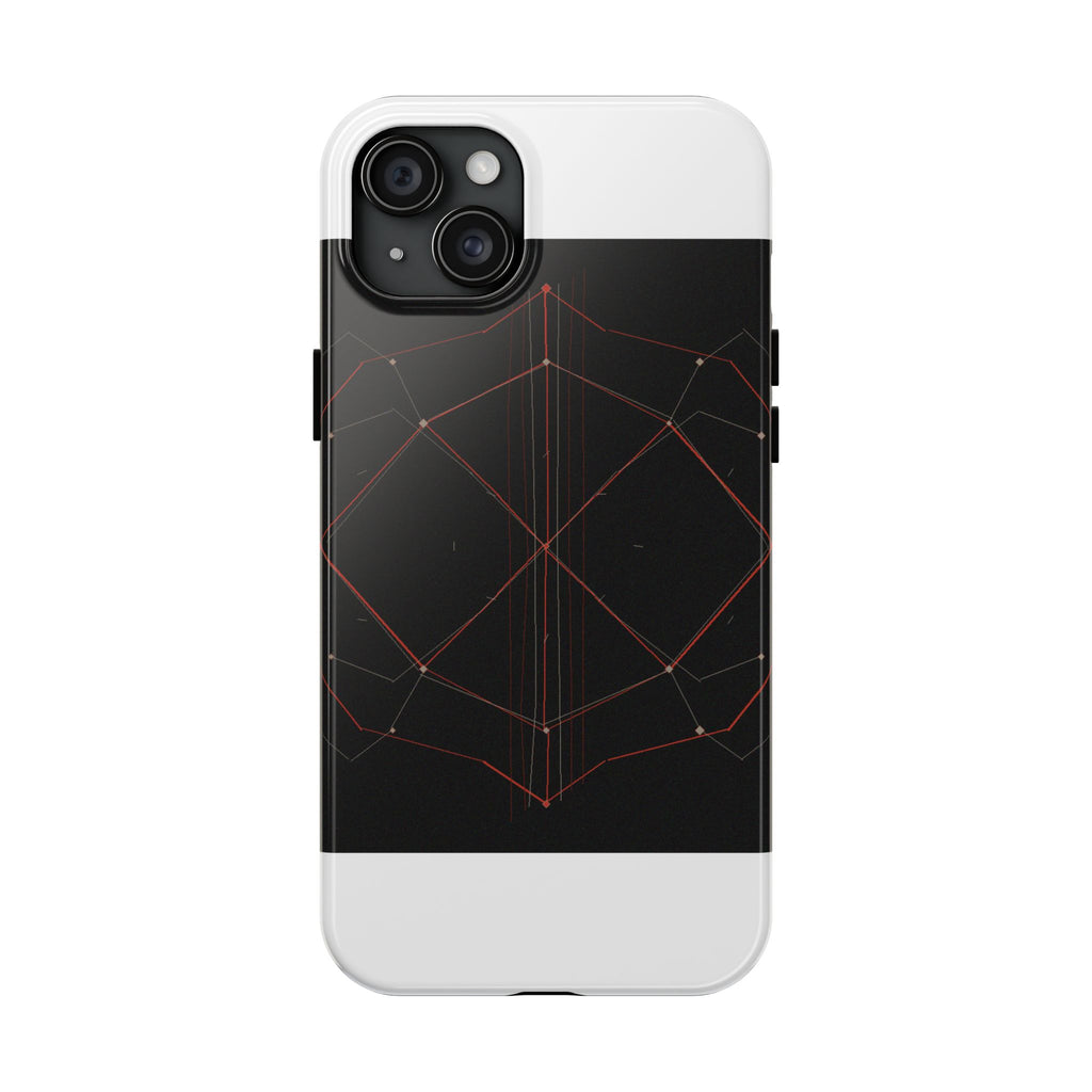 Dead Reckoning tough phone case by Scattercrate — abstract navigation art, dark geometric protective case