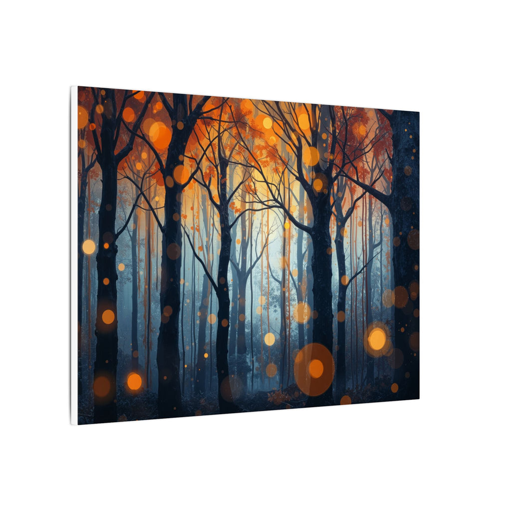 GLOW FOREST — Abstract Forest Lights Framed Canvas Wall Art