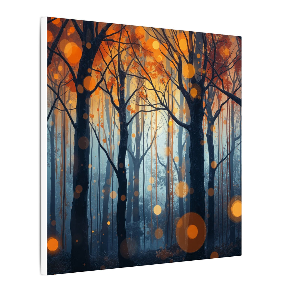 GLOW FOREST — Abstract Forest Lights Framed Canvas Wall Art