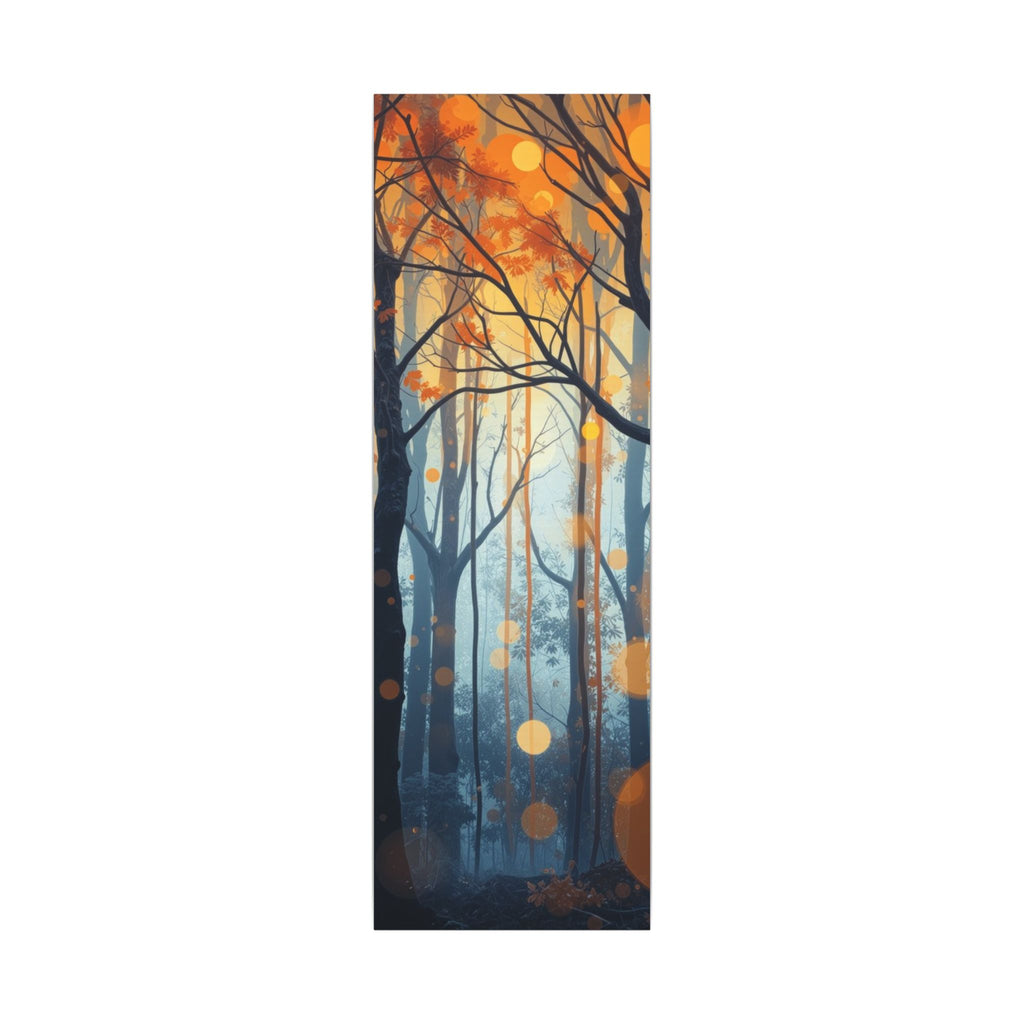 GLOW FOREST — Abstract Forest Lights Framed Canvas Wall Art