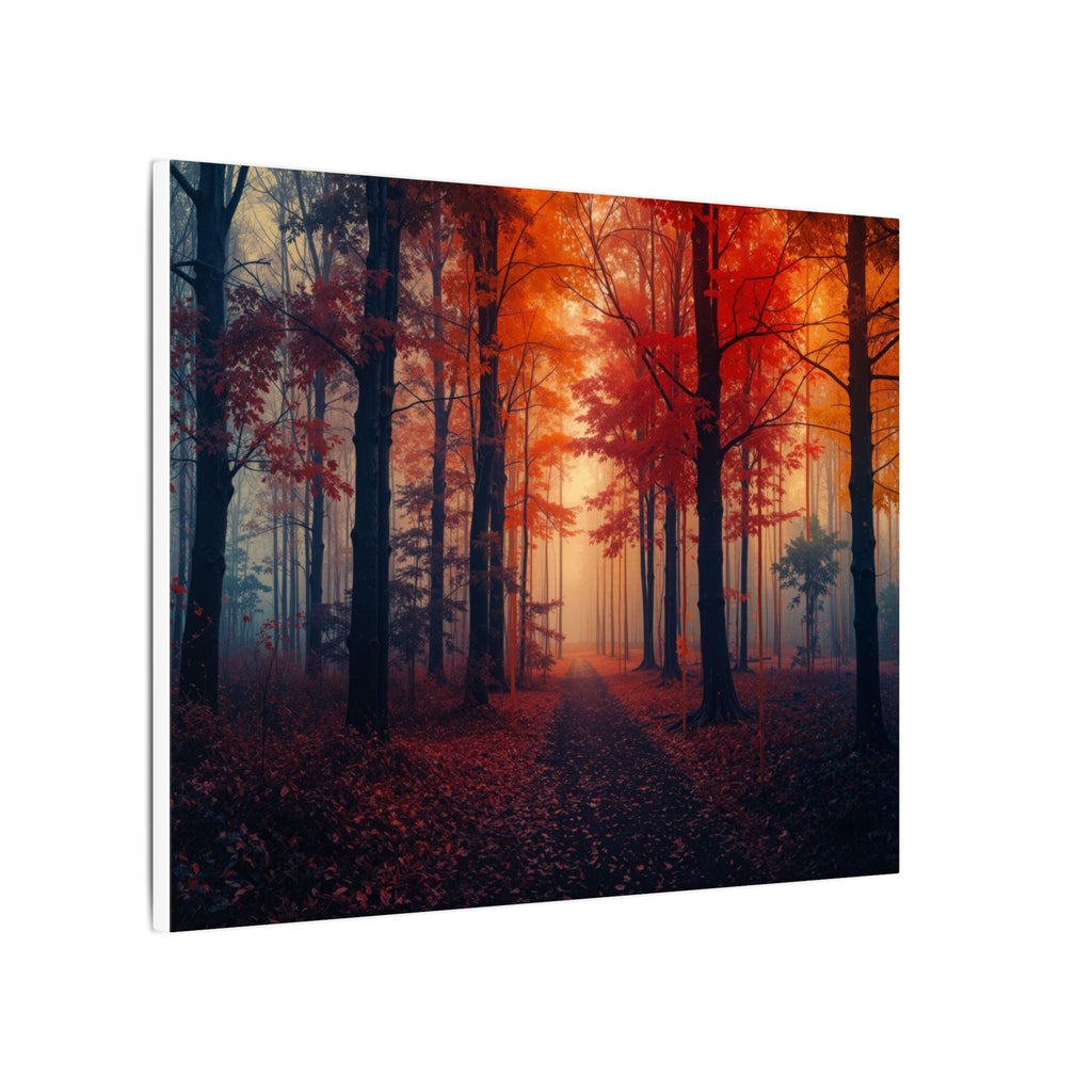 AMBER FOREST — Abstract Autumn Forest Framed Canvas Wall Art