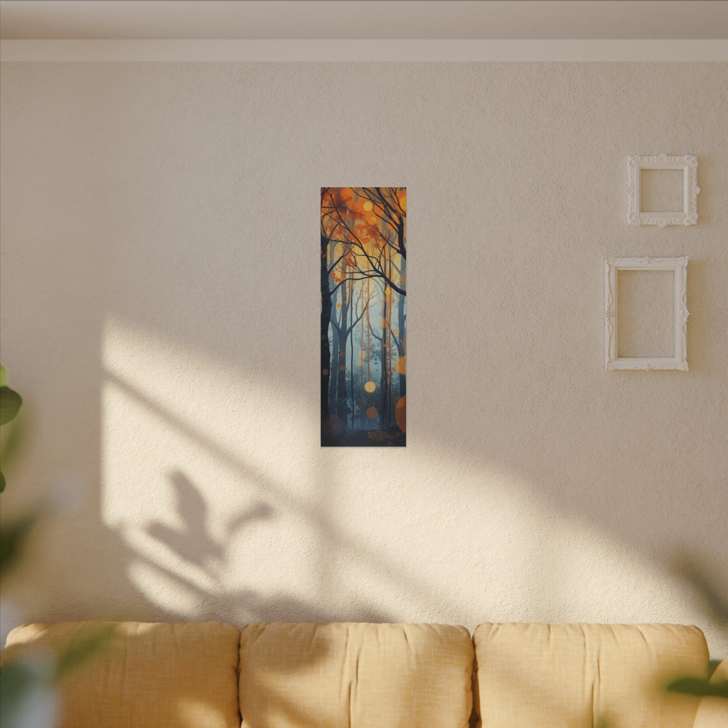 GLOW FOREST — Abstract Forest Lights Framed Canvas Wall Art