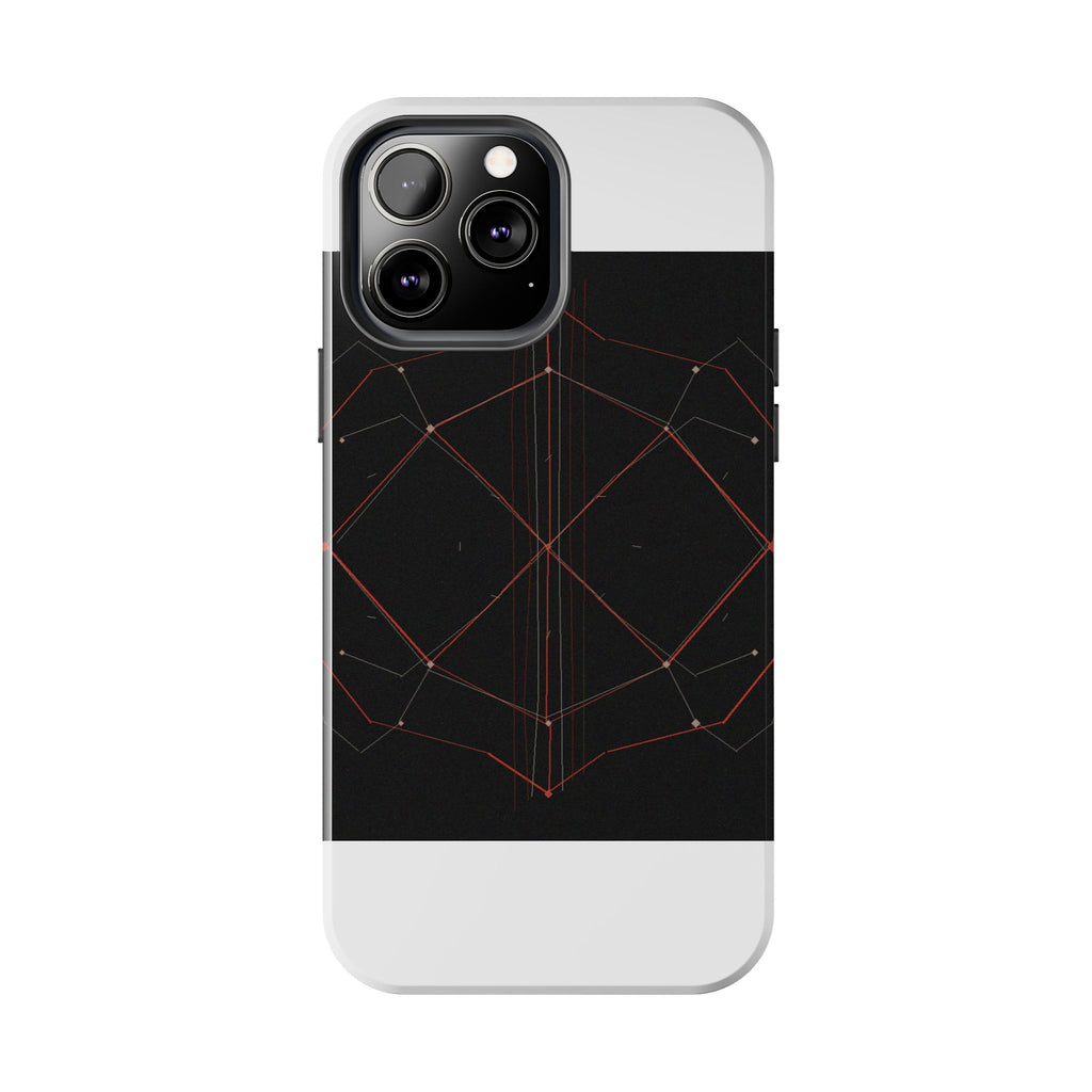 Dead Reckoning tough phone case by Scattercrate — abstract navigation art, dark geometric protective case