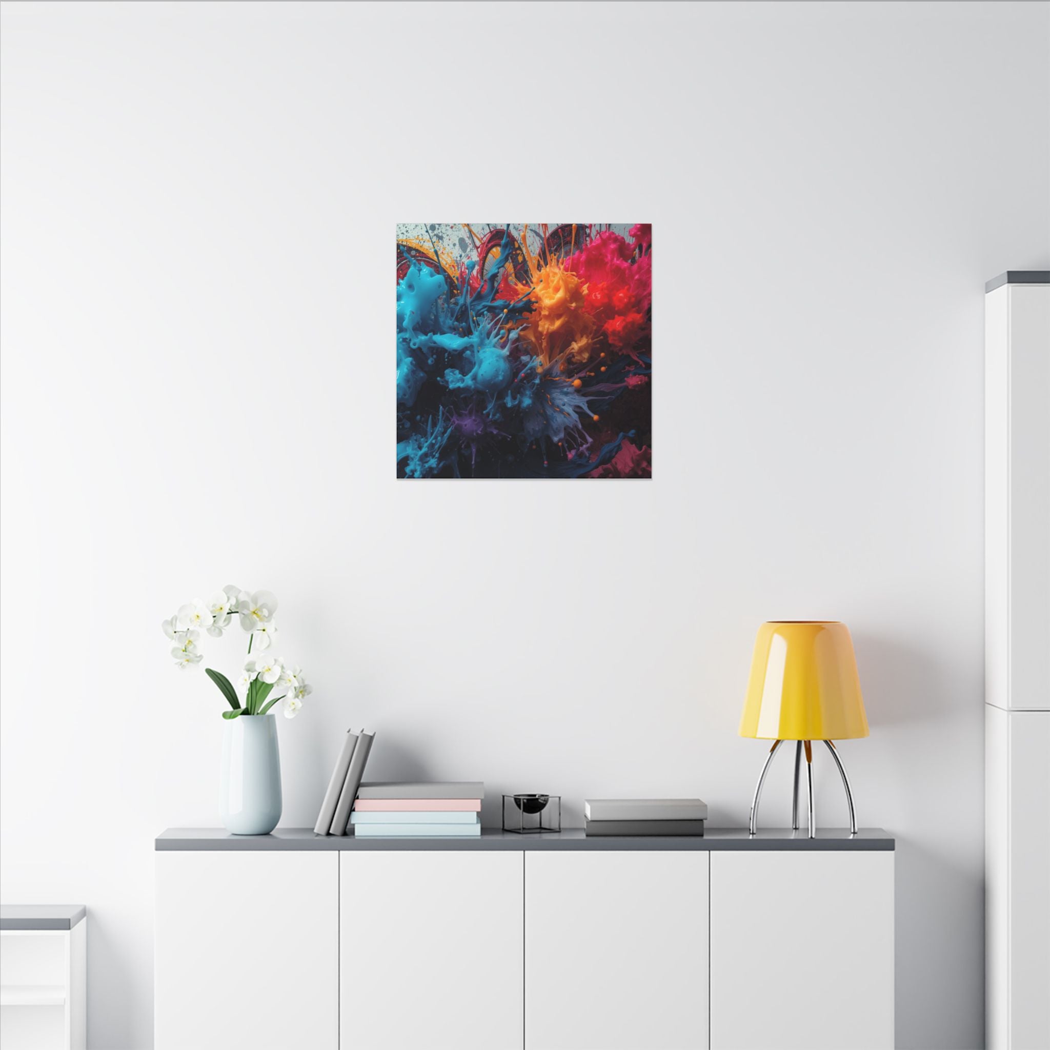 Crimsonspark canvas print by Scattercrate — ember graffiti wall art, crimson spark over dark ground