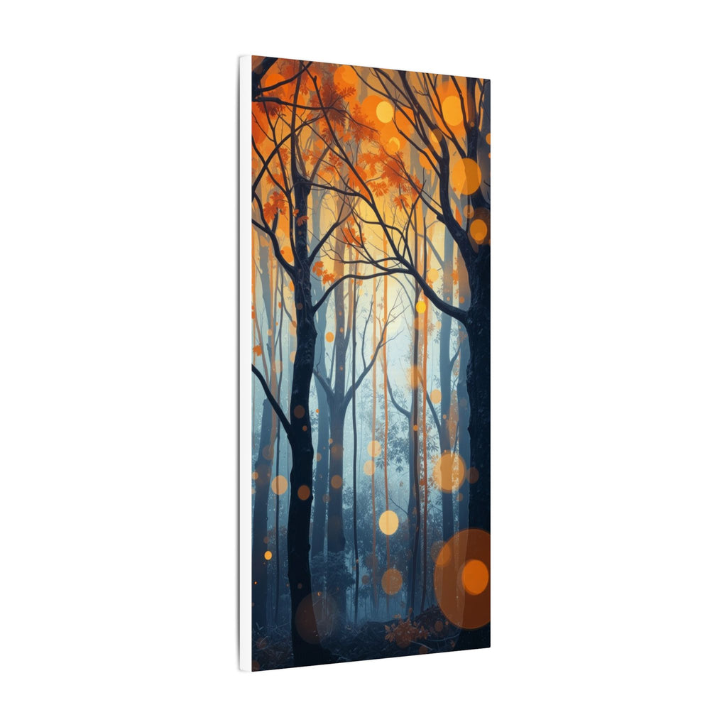 GLOW FOREST — Abstract Forest Lights Framed Canvas Wall Art