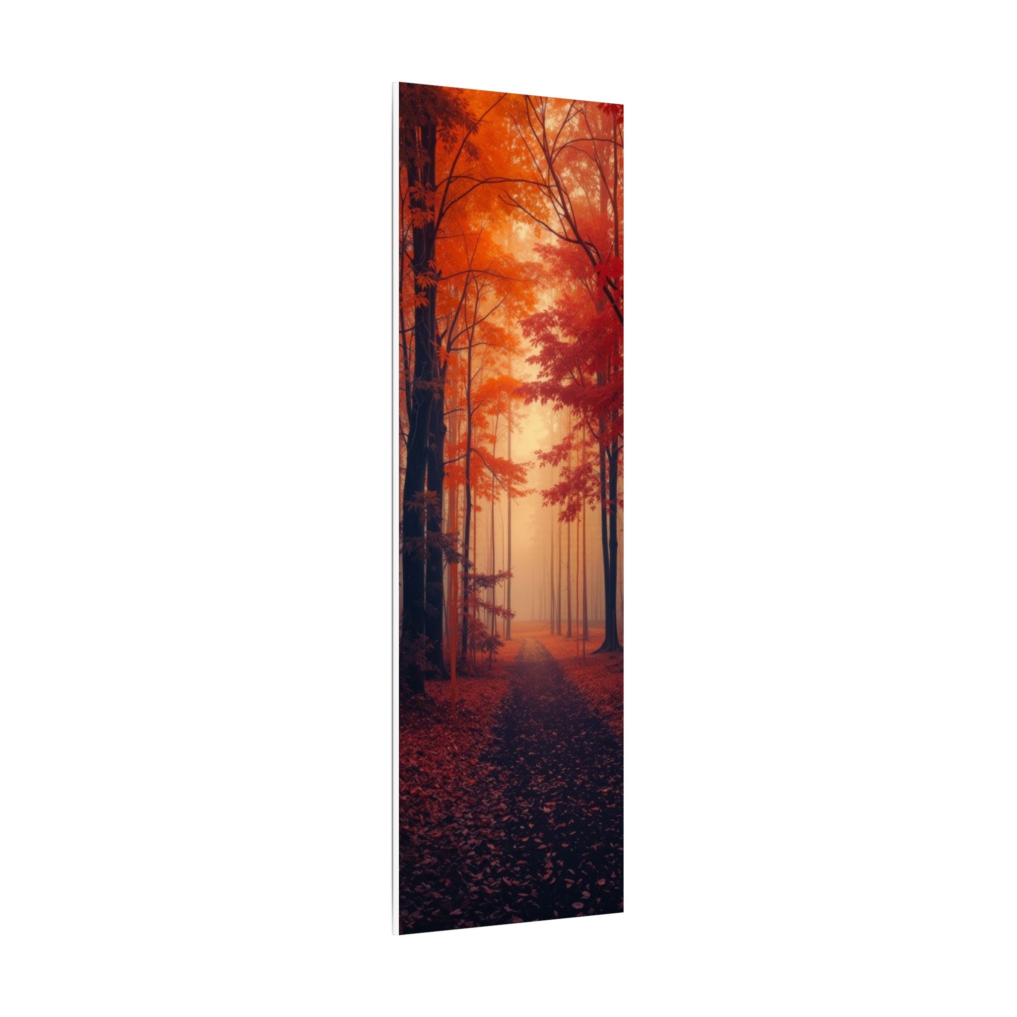 AMBER FOREST — Abstract Autumn Forest Framed Canvas Wall Art
