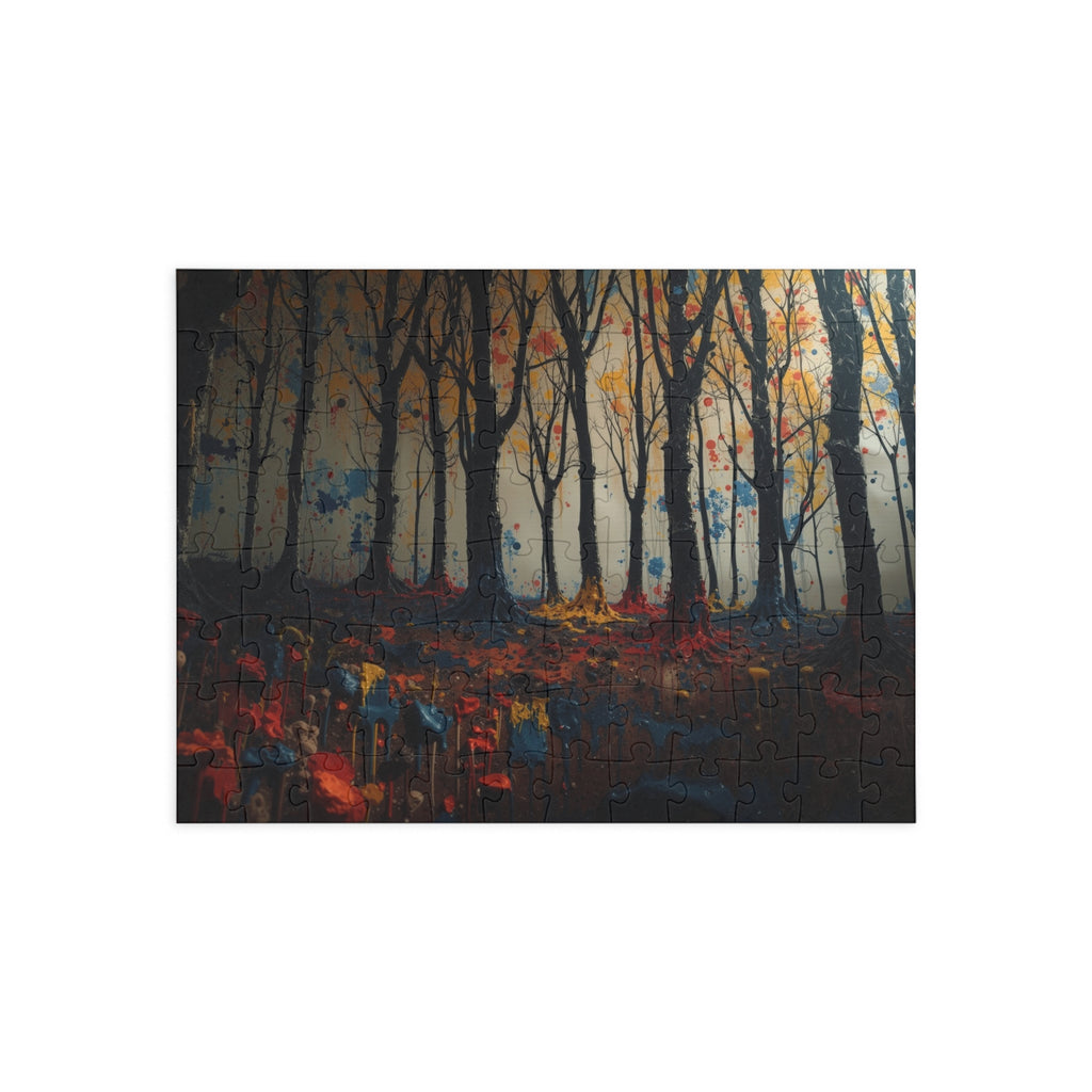 IMPASTO 500-piece abstract forest art puzzle by Scattercrate — textured moody forest jigsaw gift