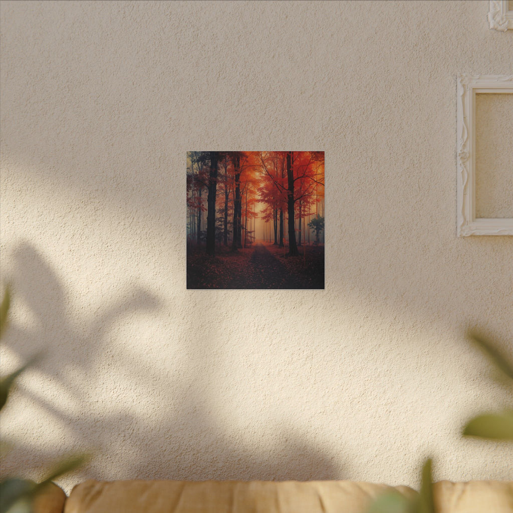 AMBER FOREST — Warm Golden Forest Framed Canvas Wall Art