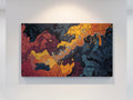 Mosaic Flow abstract canvas print by Scattercrate — warm amber tessellated geometric wall art