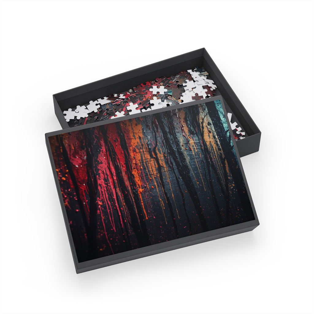 VESPER 500-piece abstract forest art puzzle by Scattercrate — twilight moody forest jigsaw gift