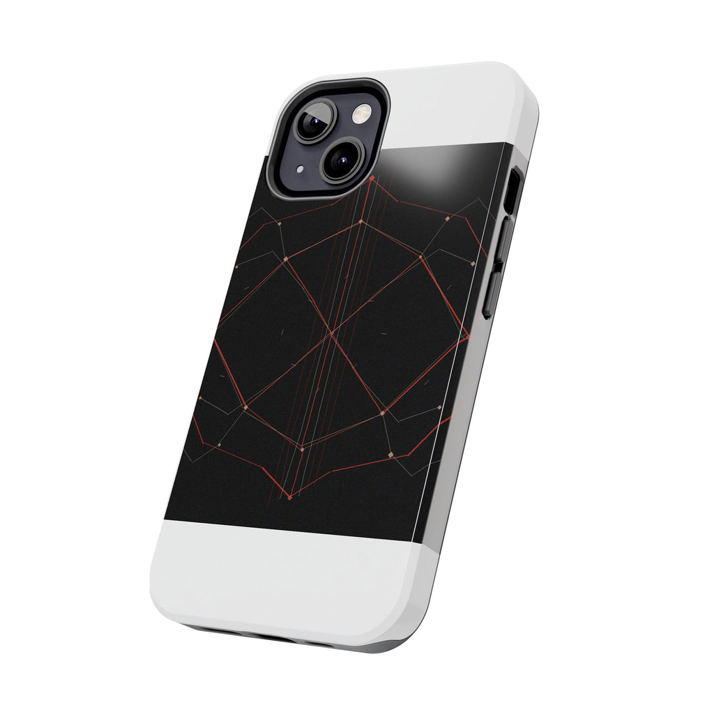 Dead Reckoning tough phone case by Scattercrate — abstract navigation art, dark geometric protective case