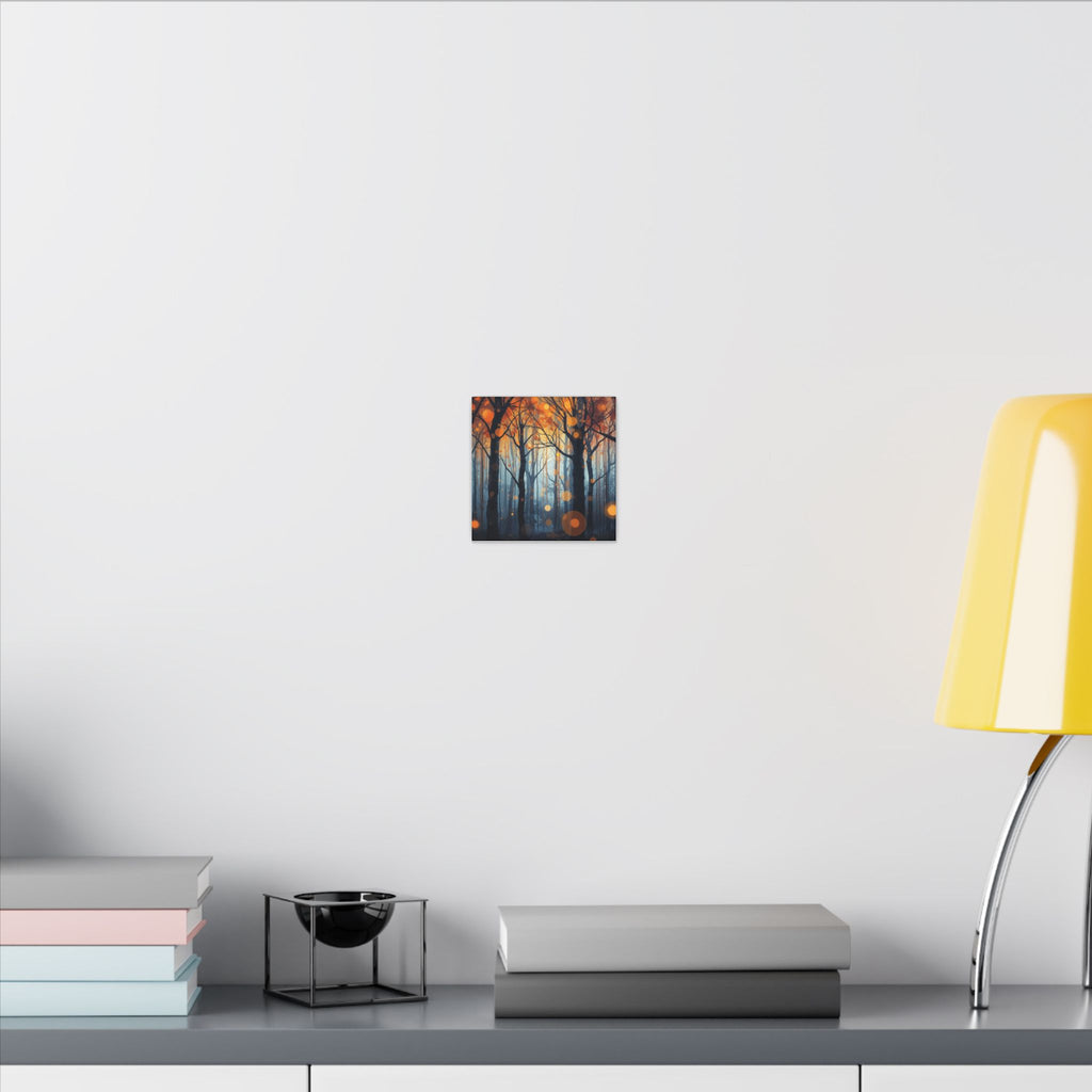 GLOW FOREST — Abstract Forest Lights Framed Canvas Wall Art