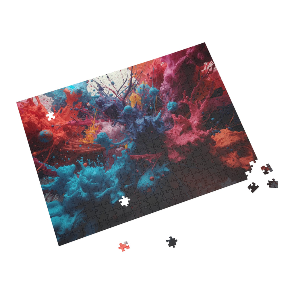 Saffronburst 500-Piece Jigsaw Puzzle — Golden Ink Column Art