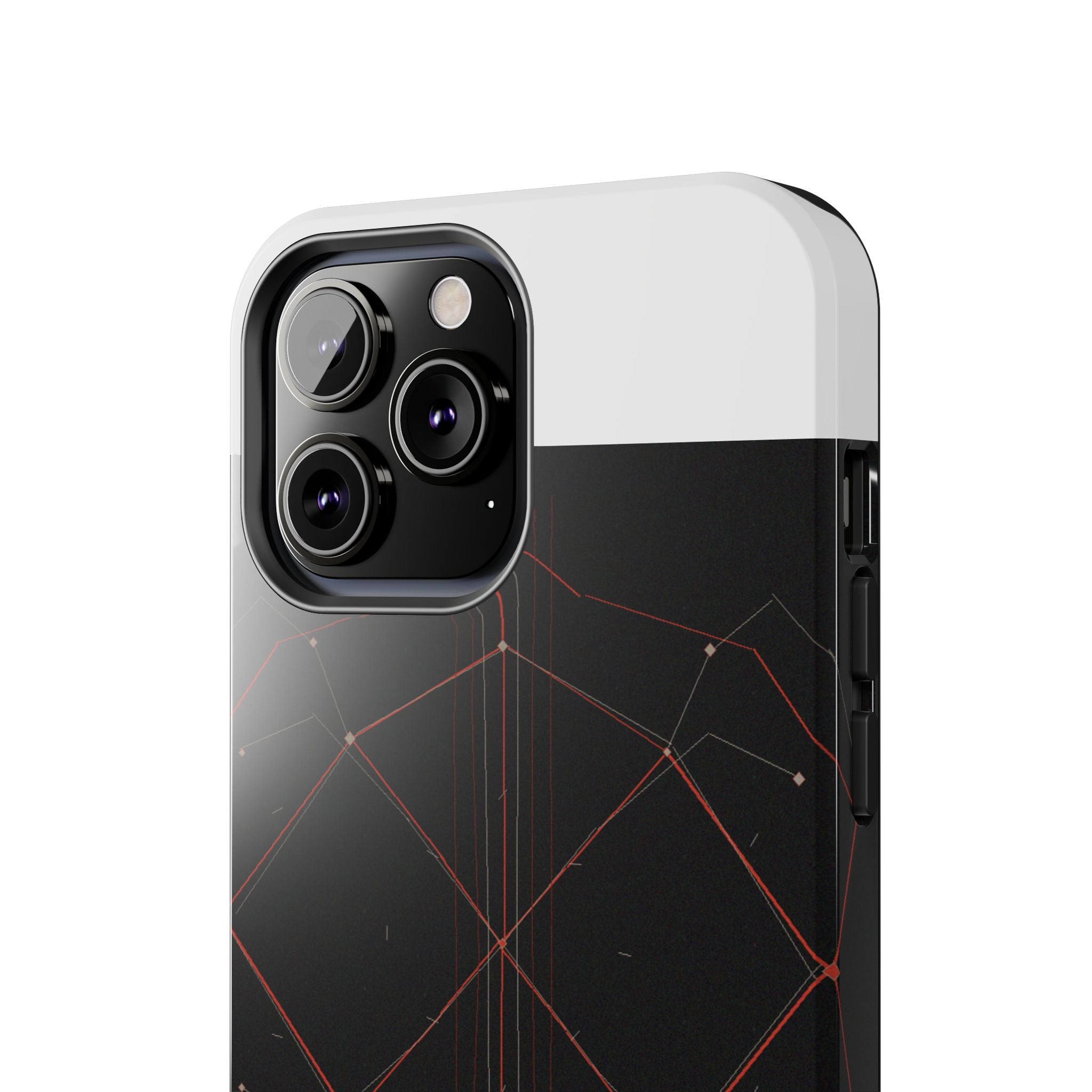 Dead Reckoning tough phone case by Scattercrate — abstract navigation art, dark geometric protective case
