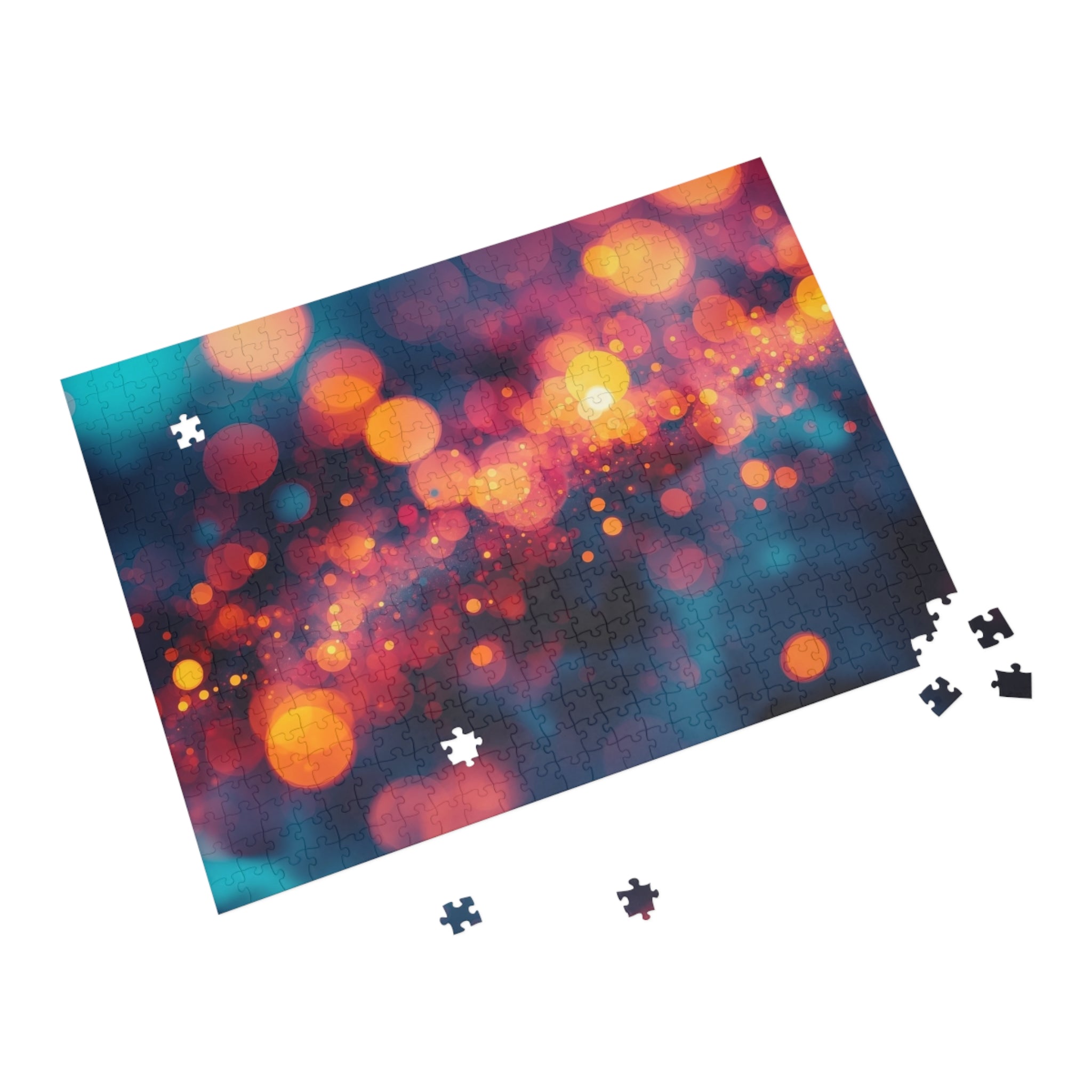 Driftspark 500-Piece Jigsaw Puzzle — Amber Bokeh Art