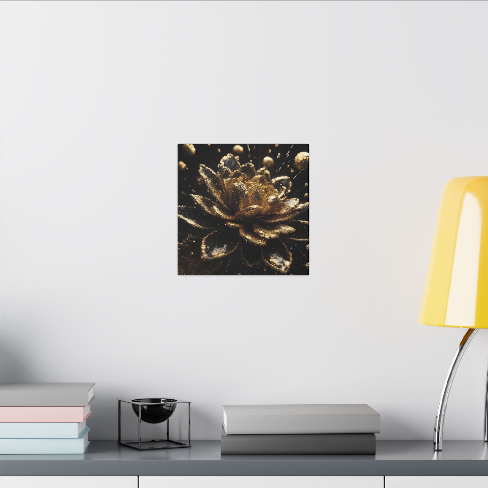 AURUM — Crystallized Black and Gold Abstract Canvas Wall Art | Scattercrate