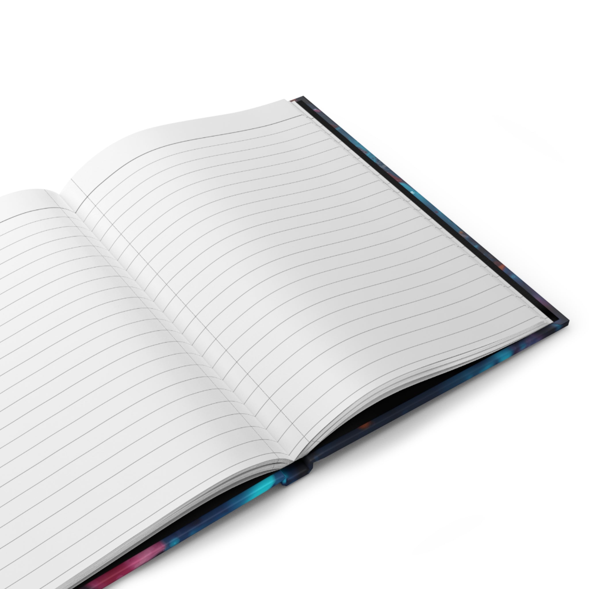 Alleybloom hardcover journal by Scattercrate — graffiti coral ink blooms on a tagged alley wall