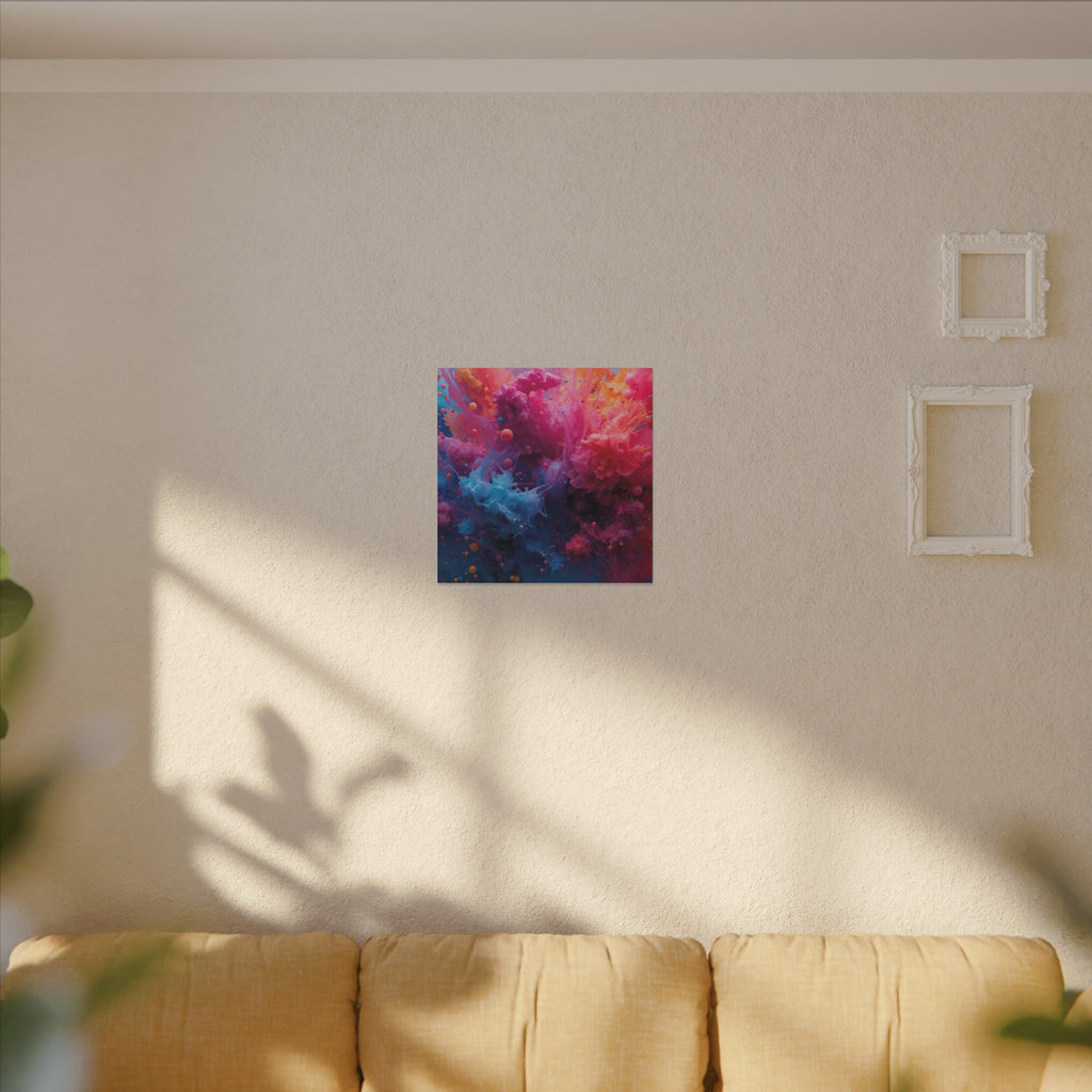 Magentamist canvas print by Scattercrate — cobalt sphere wall art, magenta mist over deep blue