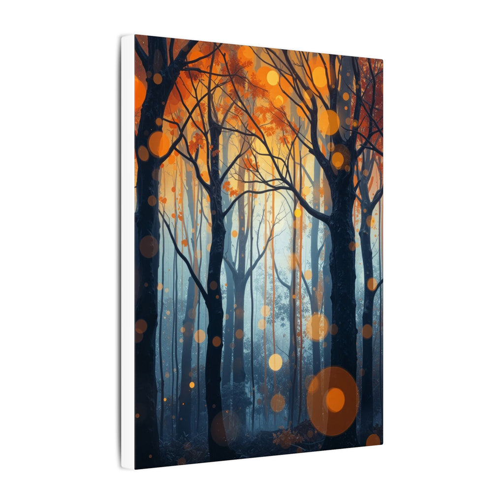 GLOW FOREST — Abstract Forest Lights Framed Canvas Wall Art